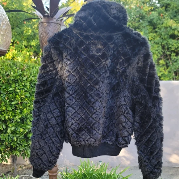 Vtg Rocawear Quilted Faux Fur Reversible Jacket - Picture 4 of 12